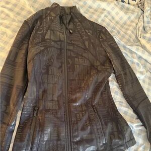 lululemon athletica Black Patterned Leather Jacket